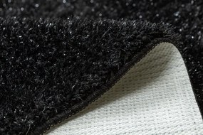 Kúpeľňový koberček SYNERGY glamour / lurex, čierny kruh