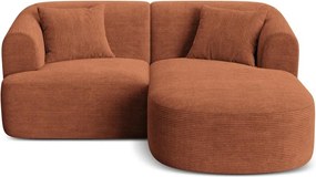 Menčestrová rohová pohovka v terakotovej farbe (pravý roh/s leňoškou) Campi – Cosmopolitan Design