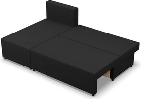 Rohová rozkladacia sedačka FERMO Lux čierna