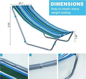 Skladacie plážové ležadlo SAND, modro-biele