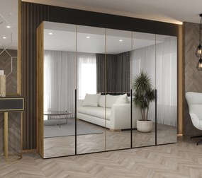 Šatníková skriňa 250 cm Alice 3 (dub artisan + čierna). Akcia -20%. Vlastná spoľahlivá doprava až k Vám domov. 1126234