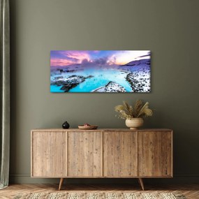 Obraz - Modrá lagúna na Islande (120x50 cm)