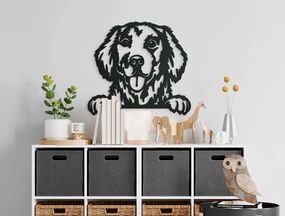 drevko 3D nálepka na stenu Zlatý retríver Rozmer obrazu: 40 x 44,5 cm, Farba dekorácie: Čierna