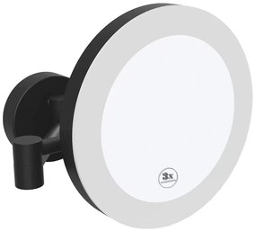 Sapho Sapho, X-ROUND BLACK závesné kozmetické zrkadlo LED, priemer 200mm, čierna, XR016B