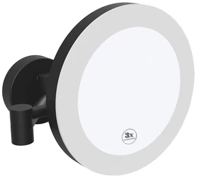 Sapho Sapho, X-ROUND BLACK závesné kozmetické zrkadlo LED, priemer 200mm, čierna, XR016B