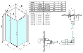 Gelco, LEGRO sprchové dvere 1100mm, číre sklo, GL1111