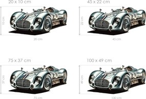Auto veterán športiak textilní prelepiteľná nálepka na stenu hárok 45 x 22 cm