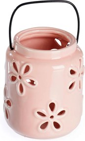 Dekoračný lampáš Fleur, ružová