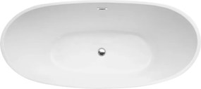 Besco Akrylátová voľne stojaca vaňa Ayla BW Matt 170x80 BESCO-Typ výpuste: Click-Clack s prepadom, grafit, BESCO-Rozmery: 170x80, BESCO-Farba: Biela/…