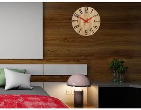 Sammer Dubové nástenné hodiny SLIM - čierna/červená 33 cm SlimWoodBlackRed