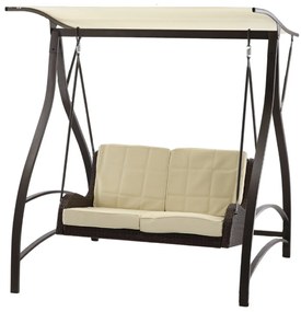 Záhradná hojdačka TEODOR 166 cm hnedo-béžová