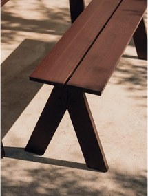 Tmavohnedá drevená záhradná lavica Navo – noo.ma