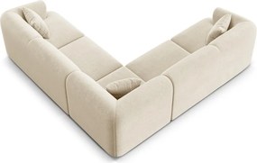 Béžová zamatová rohová pohovka Campi – Cosmopolitan Design