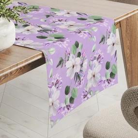 Biante Dekoračný behúň na stôl PML-044 Kvety magnólie na fialovom 45x180 cm