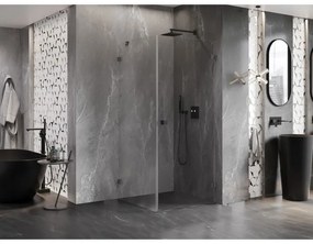 Mexen Lunar-B, výklopný sprchový kút pravý 100 x 100 cm, 8mm číre sklo, profil grafit brúsený, 832-100-100-66-00-P