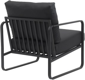 Design-Shop Kreslo Manea - koženka / kov - Čierna