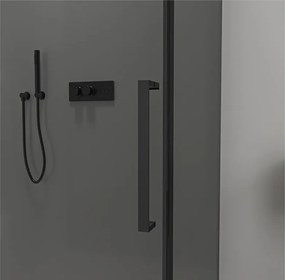 CERANO - Sprchové posuvné dvere Lantono L/P - 8 mm - Soft-Close - čierna matná, grafitové sklo - 100x195, CER-8050BD7235