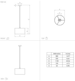 Eglo 900145 - Luster na lanku ZARAGOZA 1xE27/40W/230V pr. 38 cm