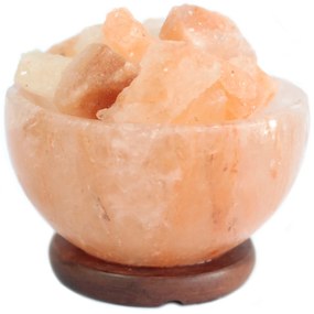 Himalájska soľná miska s dreveným podstavcom 15x9cm