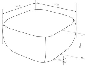 Taburet OLBIA 75x75 cm béžový
