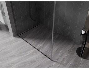 Mexen Kioto-F, sprchová zástena s rámom 160 x 202 cm, 8 mm číre sklo, grafitový profil, 800-160-104-66-00