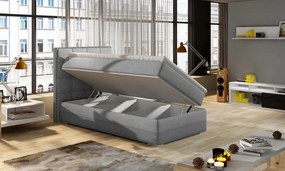 Čalúnená jednolôžková posteľ Alessandra 90 L - svetlosivá / čierna