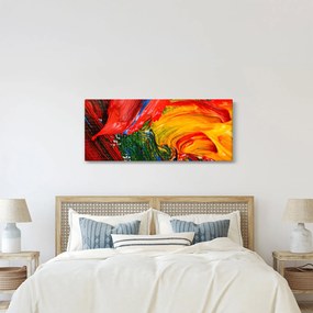 Obraz - Modrenie abstrakcie štetcom (120x50 cm)
