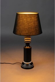 Čierna stolová lampa s textilným tienidlom (výška 60 cm) Virgil – Dutchbone
