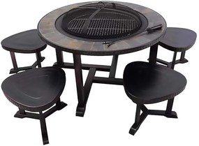 Ohnisko Strend Pro Grill, kovové, 4 stoličky, 105x75 cm