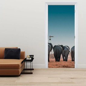 Fototapeta na dvere - Odchod slonov (95x205cm)