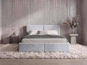 Čalúnená posteľ s úložným priestorom HILTON 160x200 - sivá