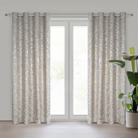 EUROFIRANY ZATEMŇOVACÍ ZÁVES NA KRÚŽKOCH MILENA 140X250 CM LISTY