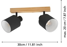 Eglo 99489 - Bodové svietidlo BATALLAS 2xE27/10W/230V