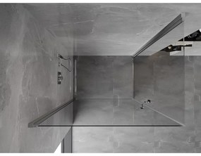 Mexen Mist-B Duo, 2-krídlový výklopný sprchový kút 100 x 80 cm, číre sklo, chrómový profil, 8A2-100-080-01-00