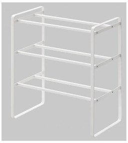 Biela nastaviteľná polica na topánky s 3 poschodiami YAMAZAKI Maebashi