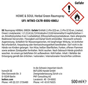 HOME & SOUL Vôňa do bytu vo spreji Herbal Green 500 ml
