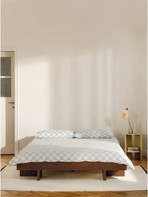 Hnedá dvojlôžková posteľ z MDF v dekore jaseňa bez čela s roštom 180x200 cm Kito – noo.ma