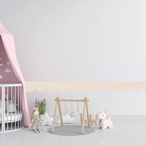 PIPPER. Textilná samolepiaca tapeta - Mini Oblúk - Hnedá farba Farba: Bledá