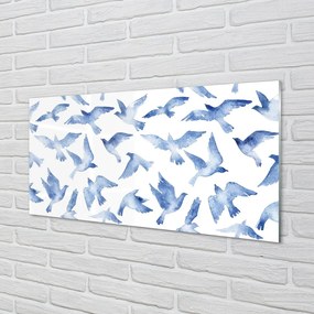 Sklenený obraz maľované vtáky 140x70 cm
