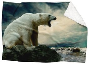 Deka Ľadový medveď  (Rozmer: 200 x 140 cm, Podšitie baránkom: ÁNO)