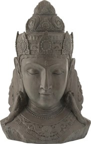 Šedá dekoratívne soška hlavy Buddha L - 57 * 40 * 85 cm