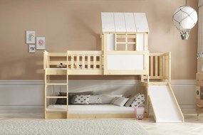 Interbeds Poschodová posteľ Antresola Domček so šmykľavkou 200cm x 90cm