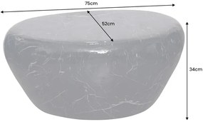 Konferenčný stolík STONE 75 cm mramorový vzhľad čierny