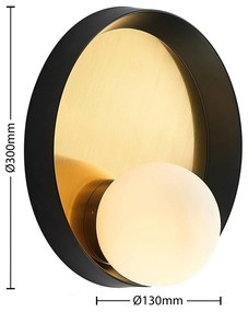 Lucande Andelina nástenné svietidlo okrúhle mosadz