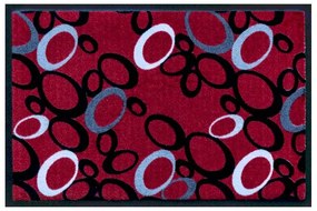 Geometrické vzory- premium rohožka -červený ovál (Vyberte veľkosť: 60*40 cm)