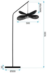 Toolight Toolight, lampa na postavenie 1xE27, APP1835-1F, čierna, OSW-00638