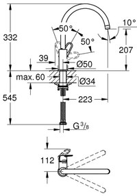 GROHE 31555001 - Drezová batéria START FLOW 332 mm lesklý chróm