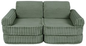 MeowBaby® Churros detská pohovka Plus, Olive Sage Green