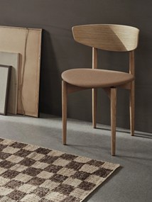 Ferm Living Vlnený behúň Check Coffee/Natural 70 x 180 cm