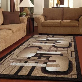 Kusové koberce hnedej farby s geometrickými vzormi Šírka: 120 cm | Dĺžka: 170 cm